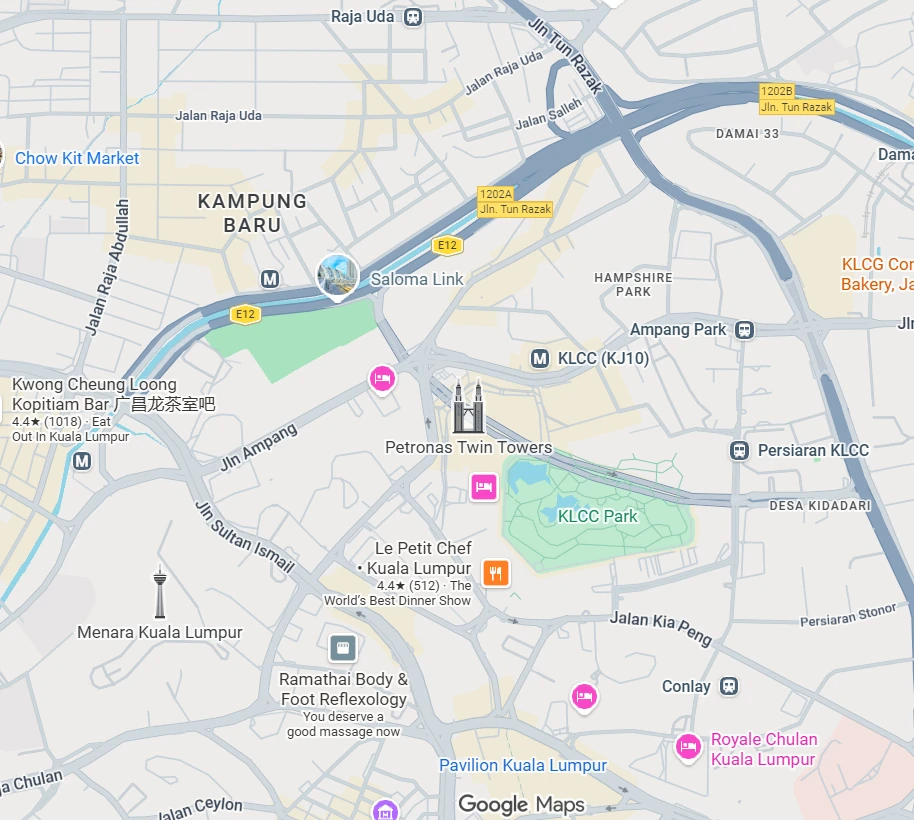 Top-view Kuala Lumpur city map used for the illustrative fleet operations preview